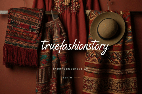 Traditional folklore fashion garments including embroidered blouses, folk costumes, cultural textiles, handcrafted accessories