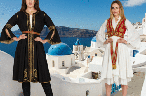 Greek fashion, traditional costumes, modern design, Mediterranean style, ancient Greek clothing, contemporary fashion