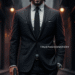 Elegant dark suit hanging perfectly tailored, john wick style, men's fashion, sophisticated menswear