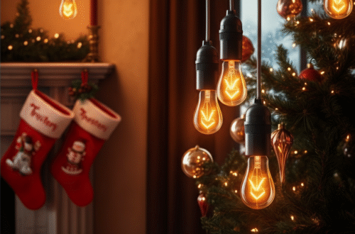 vintage Christmas lights, retro holiday decorations, old fashioned bulbs, classic Christmas lighting, nostalgic holiday decor