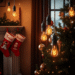 vintage Christmas lights, retro holiday decorations, old fashioned bulbs, classic Christmas lighting, nostalgic holiday decor
