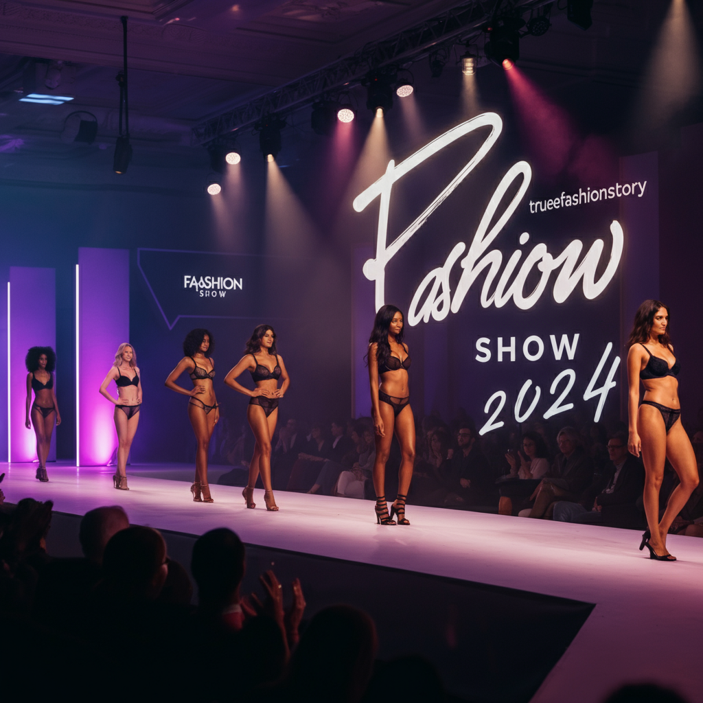 A stunning collage featuring the official logo for the Victoria's Secret Fashion Show 2024 alongside images of models Gisele Bündchen and Adut Akech on a runway.
