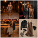 A woman smiling confidently while wearing a stylish grrrls night leopard dress and black heels, ready for a night out.