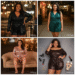 A smiling woman wearing a stylish black plus size sequin romper at a festive party.