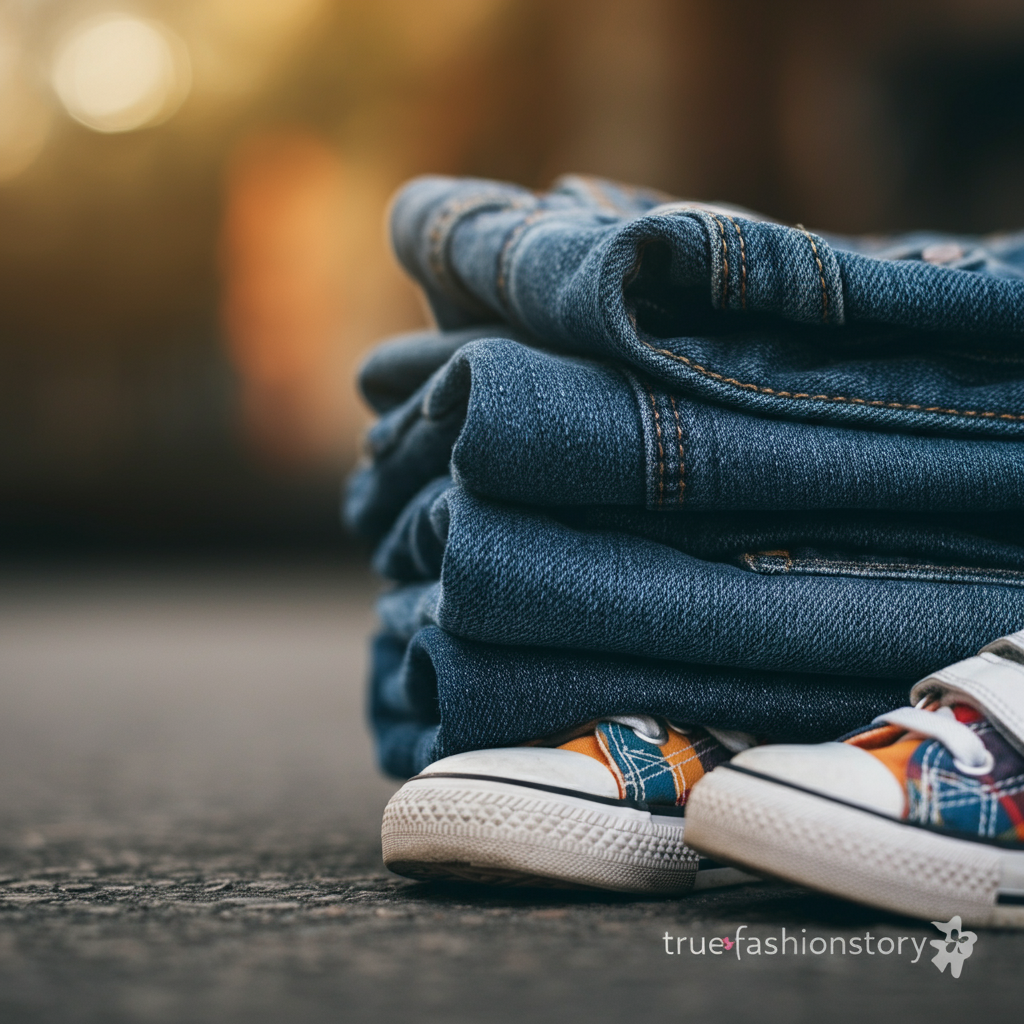 kids stacked jeans