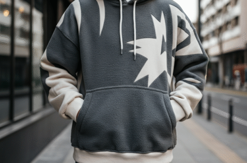 A person wearing a stylish oversized graphic Aelfric Eden hoodie, showcasing its unique design and relaxed fit.