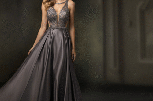 A smiling woman with a petite frame wearing an elegant, floor-length blue A-line petite formal gown at a special event.