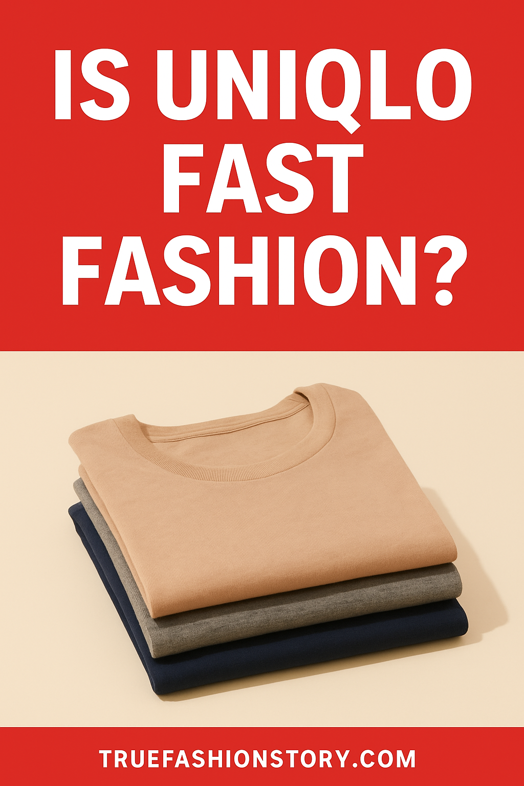 A colorful display of neatly folded sweaters on a shelf inside a Uniqlo store