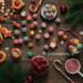 A festive flat lay of various Christmas holiday candy